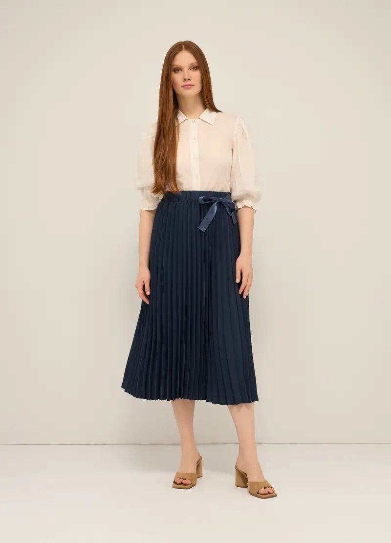 Upim, Gonna Lunga Plissettata Donna, Blu navy, Taglia: XS