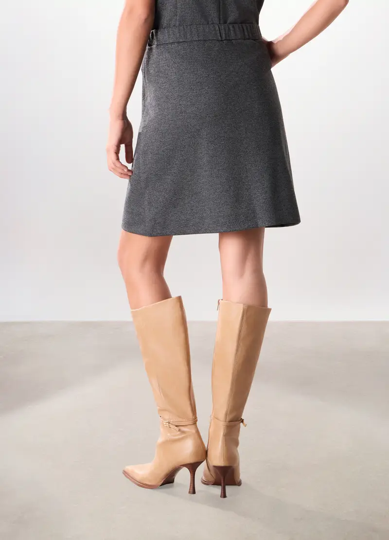 Gonna Misto Viscosa Donna, Grigio scuro miniatura 2