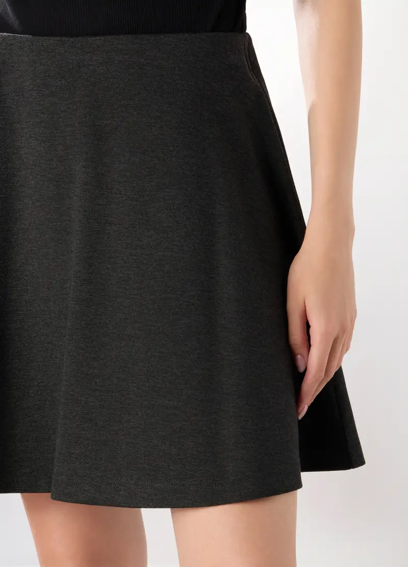 Gonna Misto Visto Viscosa Donna, Grigio scuro miniatura 3