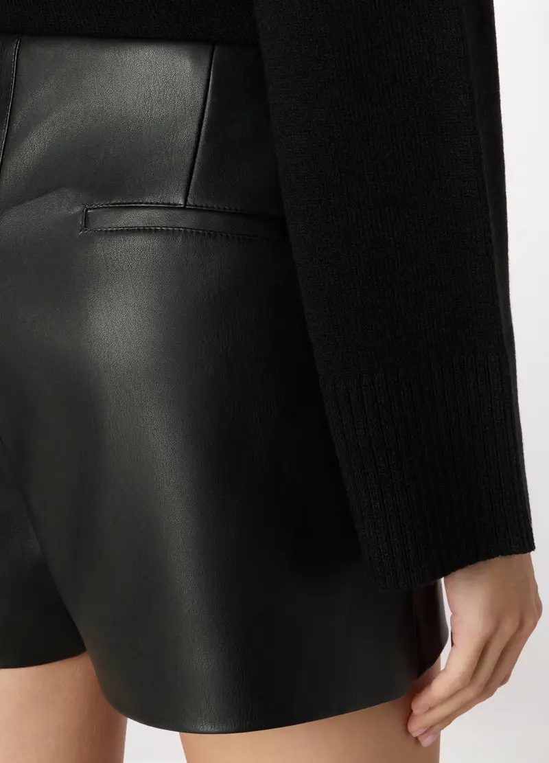 Gonna Pantalone In Eco Pelle Donna, Nero miniatura 3