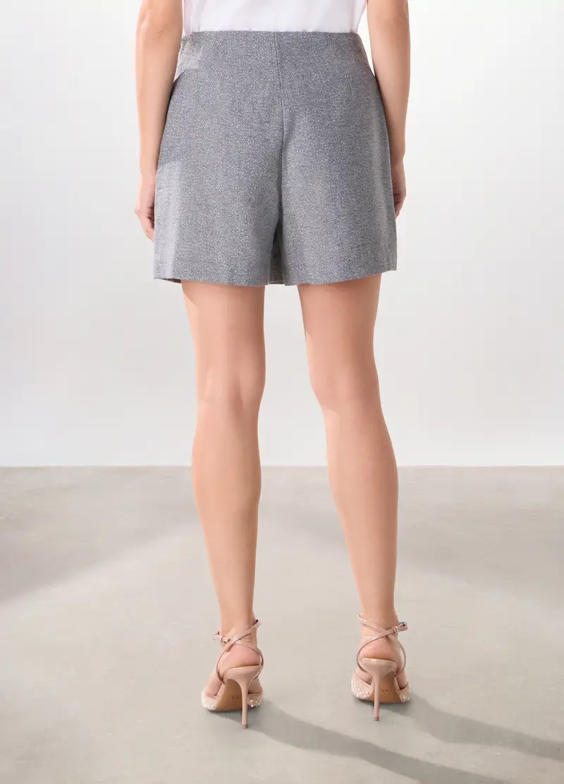 Gonna Pantalone In Tweed Donna, Grigio chiaro melange miniatura 2