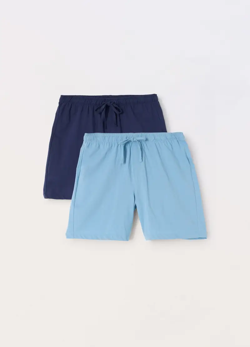 UPIM HB, 2 Pack Shorts Pigiama In Jersey Di Cotone Uomo, Blu, Taglia: S