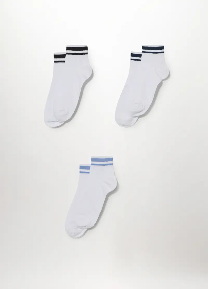 UPIM HB, 3 Pack Calzini Con Orlo A Righe Uomo, Bianco, Taglia: 38-42