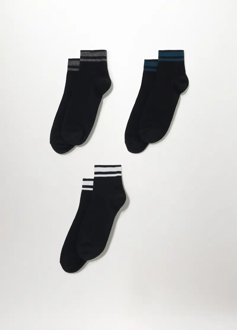 UPIM HB, 3 Pack Calzini Con Orlo A Righe Uomo, Nero, Taglia: 38-42