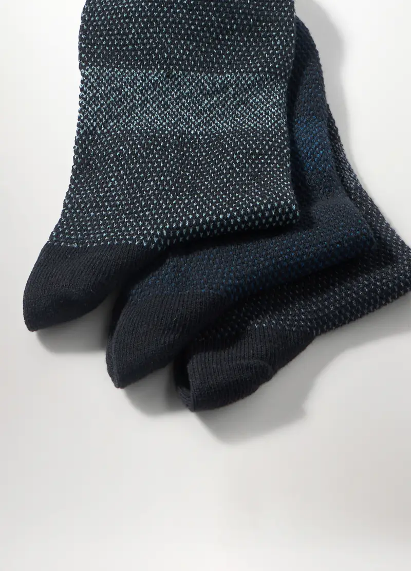 3 Pack Calzini Sneaker A Fantasia In Cotone Stretch Uomo, Nero miniatura 2