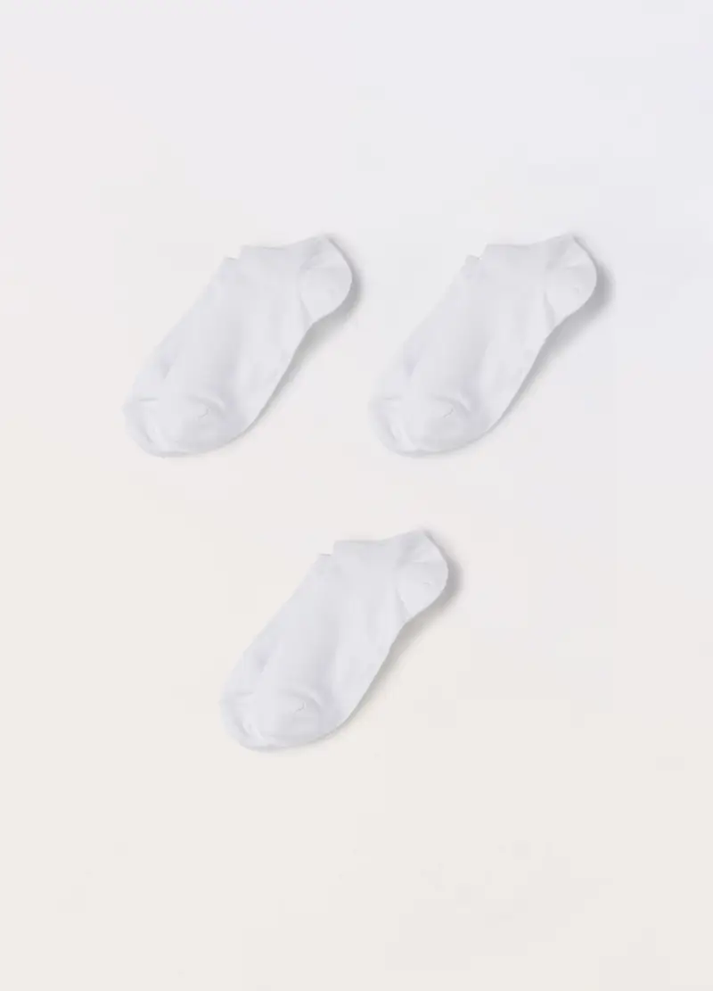 UPIM HB, 3 Pack Calzini Sneaker In Cotone Stretch Tinta Unita, Uomo, Bianco, Taglia: 38-42