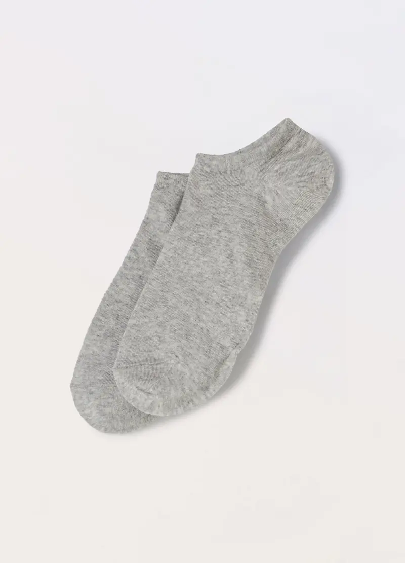 UPIM HB, 3 Pack Calzini Sneaker In Cotone Stretch Tinta Unita, Uomo, Grigio chiaro melange, Taglia: 38-42