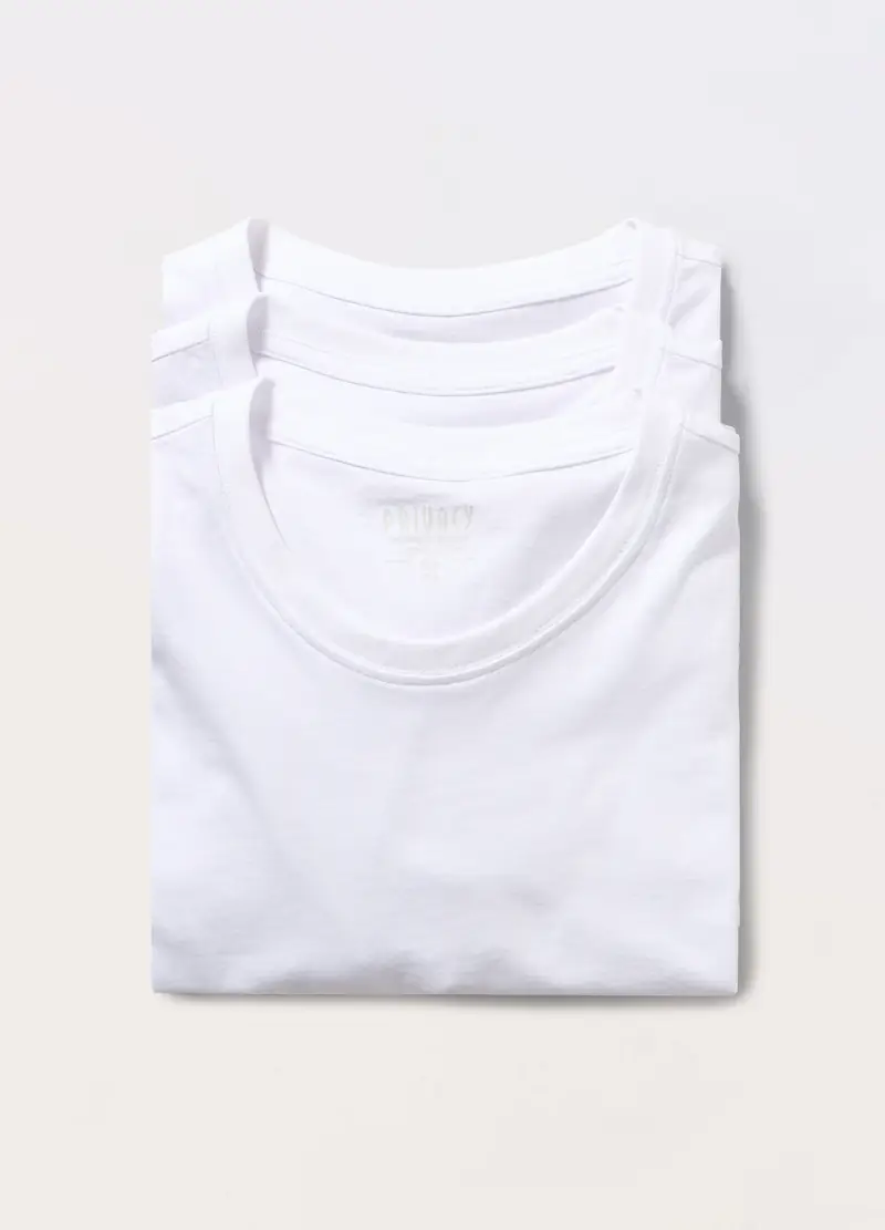 UPIM HB, 3 Pack Magliette Intime In Puro Cotone Uomo, Bianco, Taglia: S