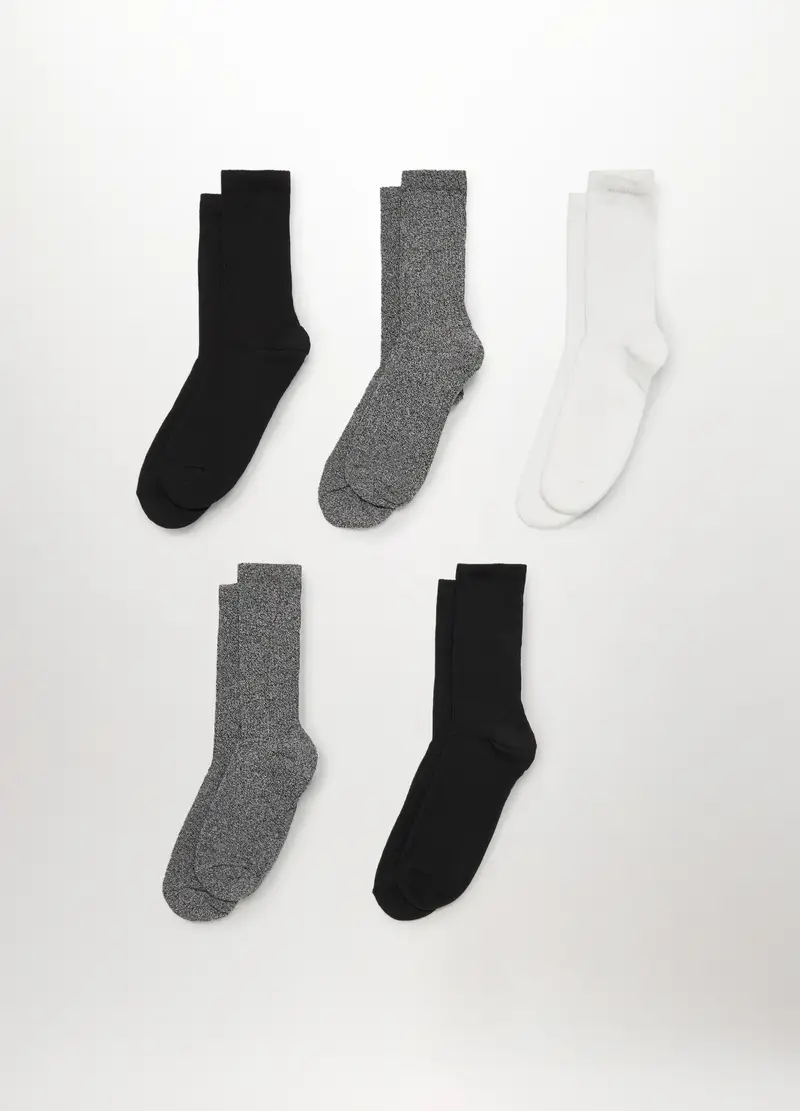 UPIM HB, 5 Pack Calzini Tennis In Misto Cotone Uomo, Nero/Grigio, Taglia: 38-42