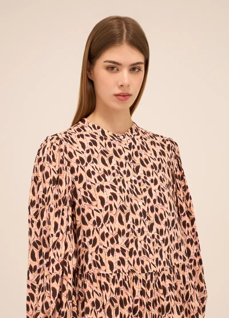 UPIM HB, Abito Corto A Balze In Pura Viscosa Donna, Marrone scuro, Taglia: XS miniatura 2