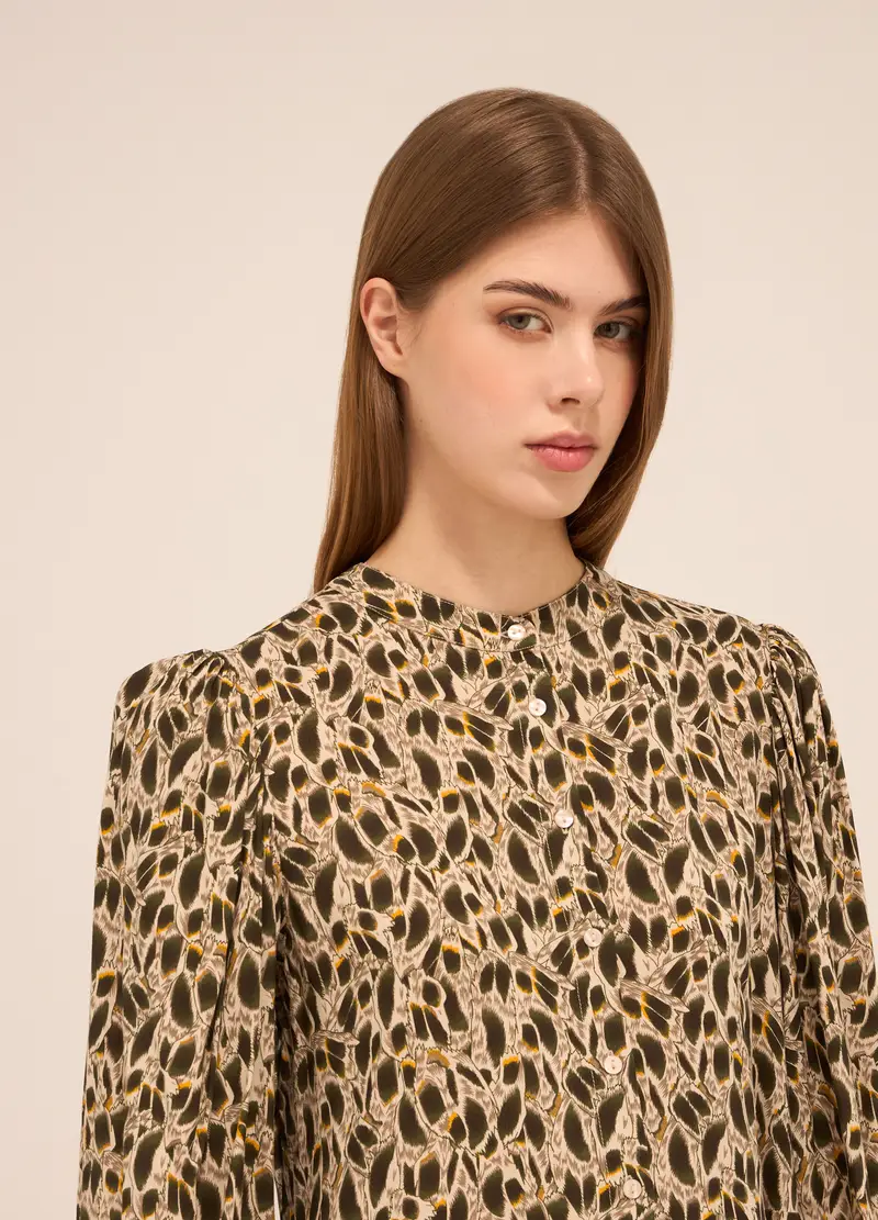 UPIM HB, Abito Corto A Balze In Pura Viscosa Donna, Verde oliva, Taglia: XS miniatura 2