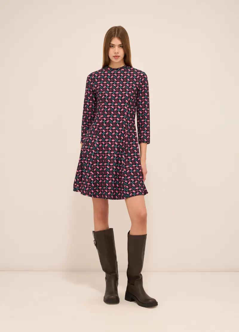 Abito Corto In Jersey Stretch Donna, Rosa pastello