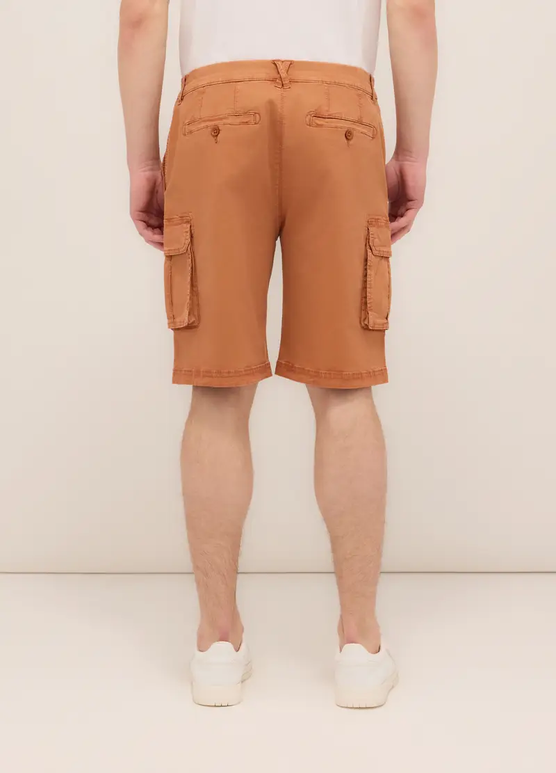 Bermuda In Cotone Stretch Uomo, Arancione scuro miniatura 2
