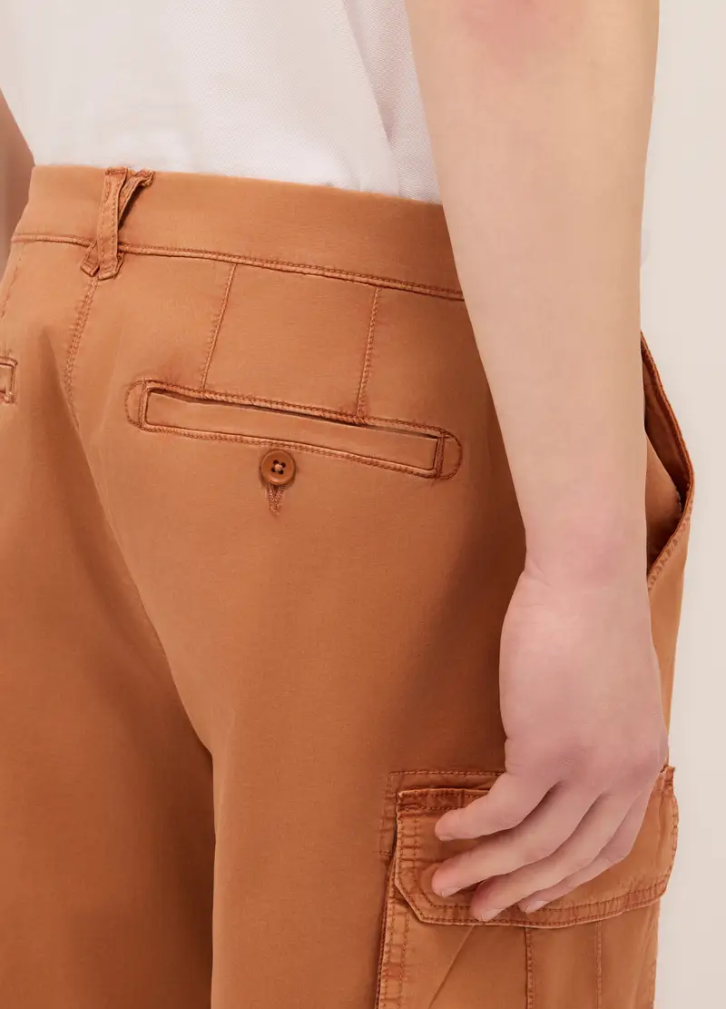 Bermuda In Cotone Stretch Uomo, Arancione scuro miniatura 3