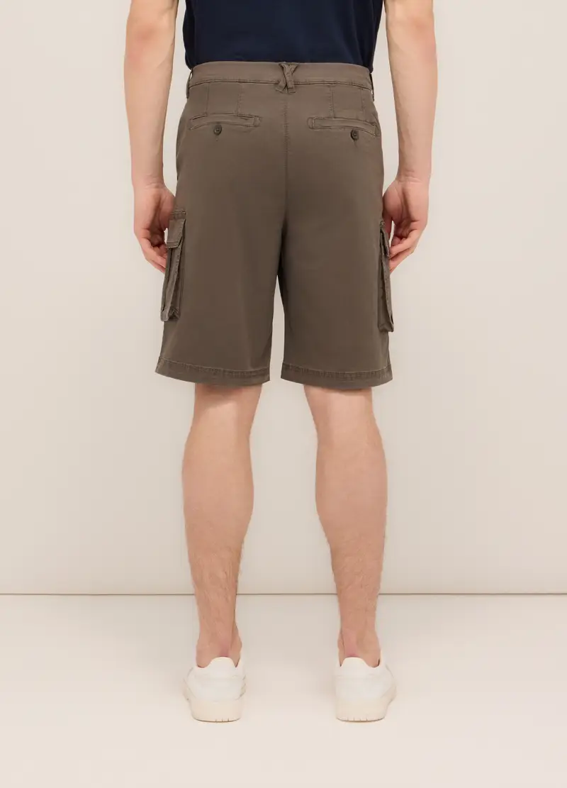 Bermuda In Cotone Stretch Uomo, Marrone fango miniatura 2