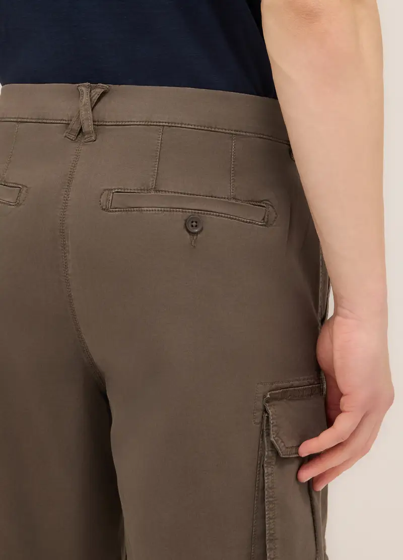 Bermuda In Cotone Stretch Uomo, Marrone fango miniatura 3