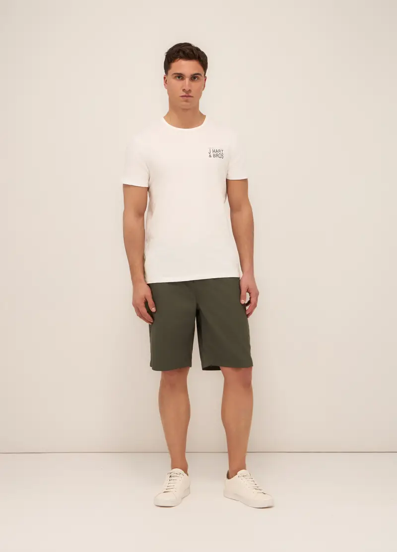 Bermuda In Popeline Misto Cotone Uomo, Grigio scuro