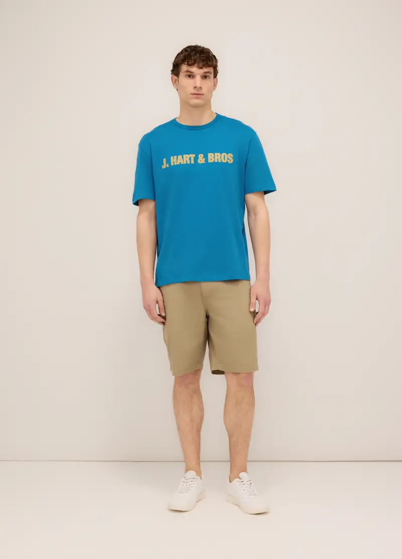 Bermuda In Twill Di Cotone Uomo, Marrone khaki