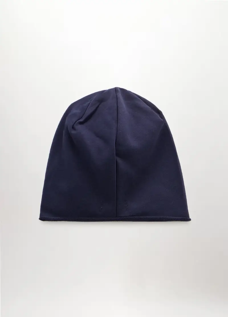Berretto In Felpa Misto Cotone Uomo, Blu navy miniatura 2