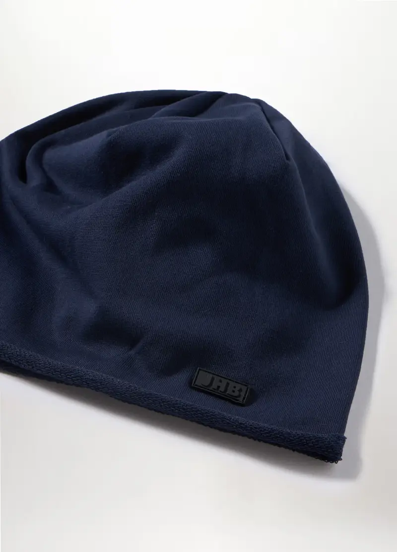 Berretto In Felpa Misto Cotone Uomo, Blu navy miniatura 3