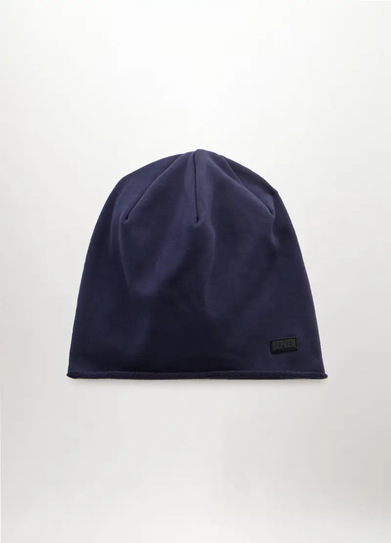 Berretto In Felpa Misto Cotone Uomo, Blu navy