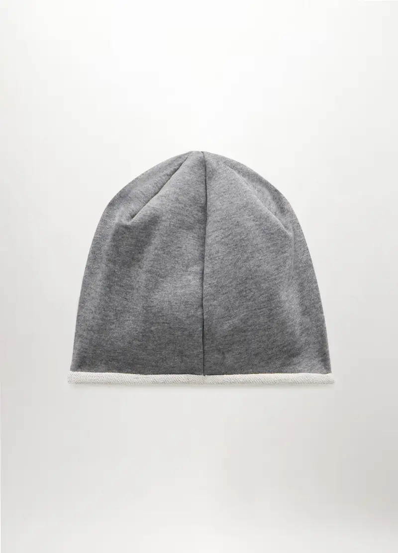 Berretto In Felpa Misto Cotone Uomo, Grigio chiaro melange miniatura 2