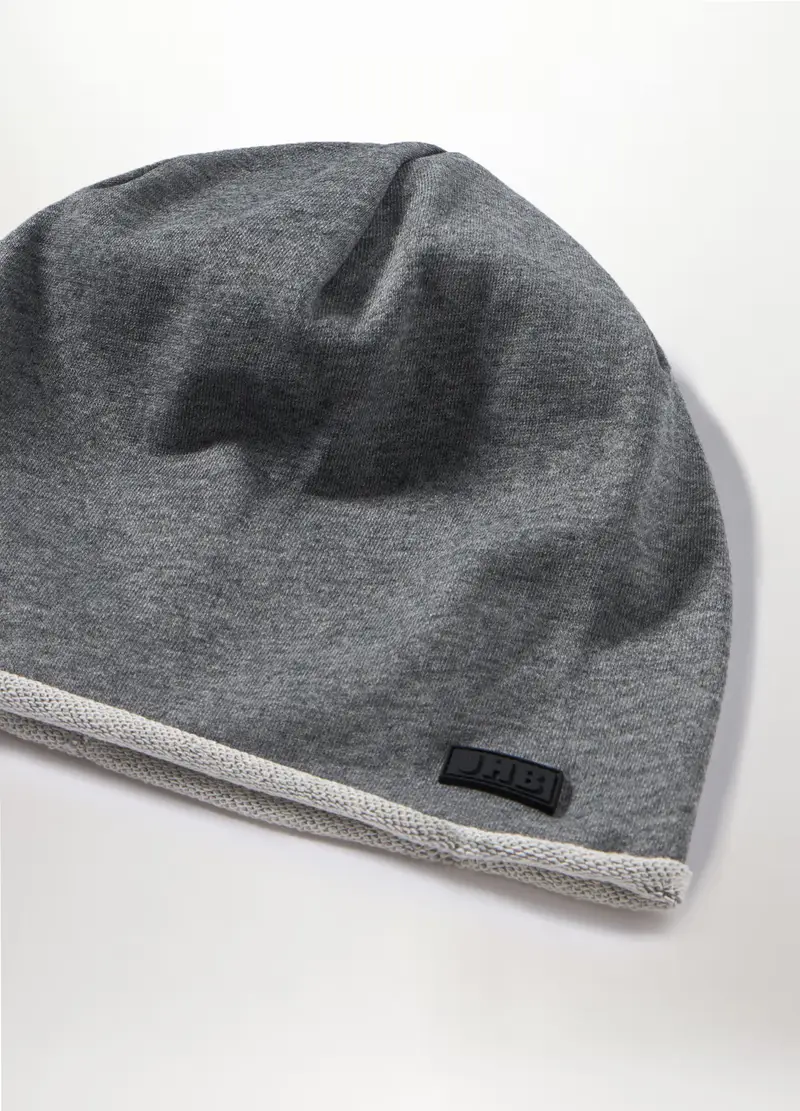 Berretto In Felpa Misto Cotone Uomo, Grigio chiaro melange miniatura 3