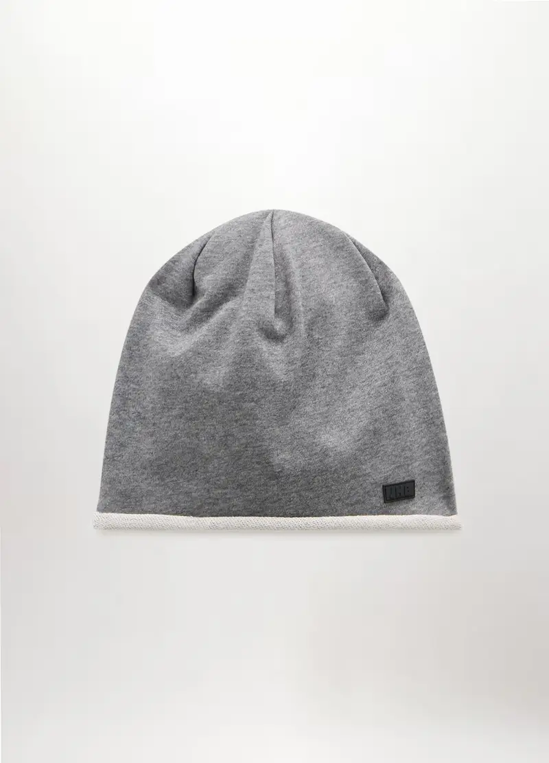 Berretto In Felpa Misto Cotone Uomo, Grigio chiaro melange