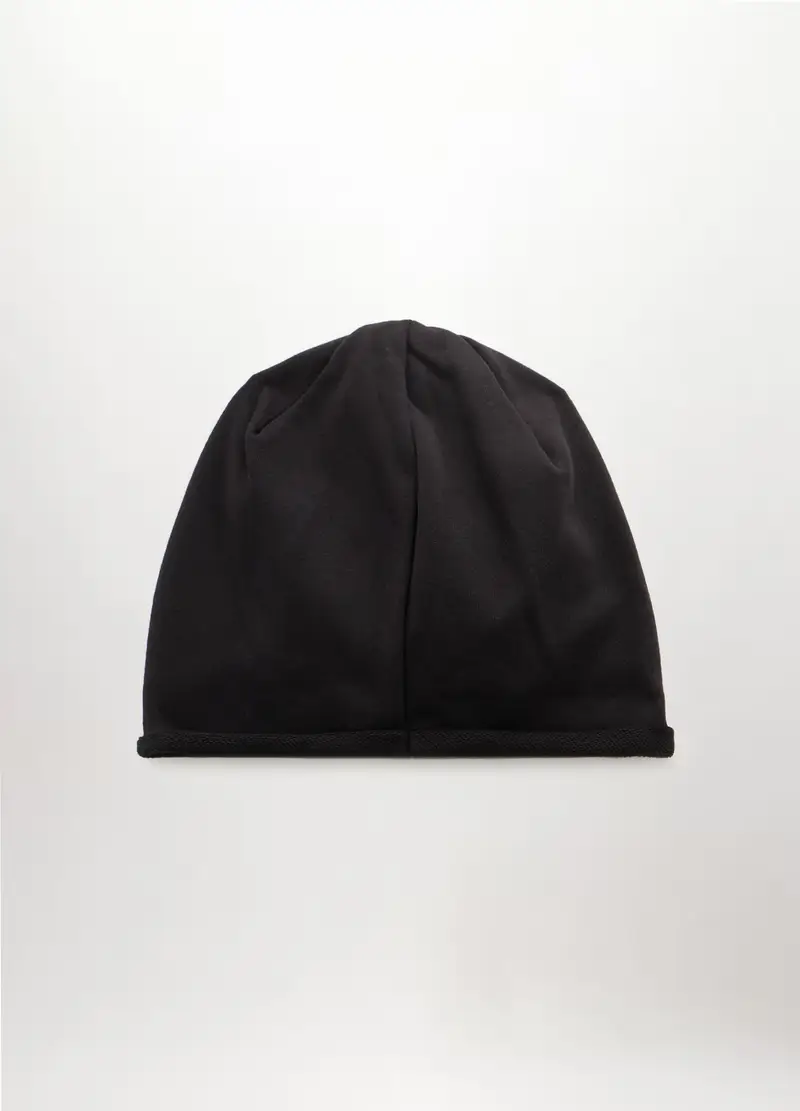Berretto In Felpa Misto Cotone Uomo, Nero miniatura 2