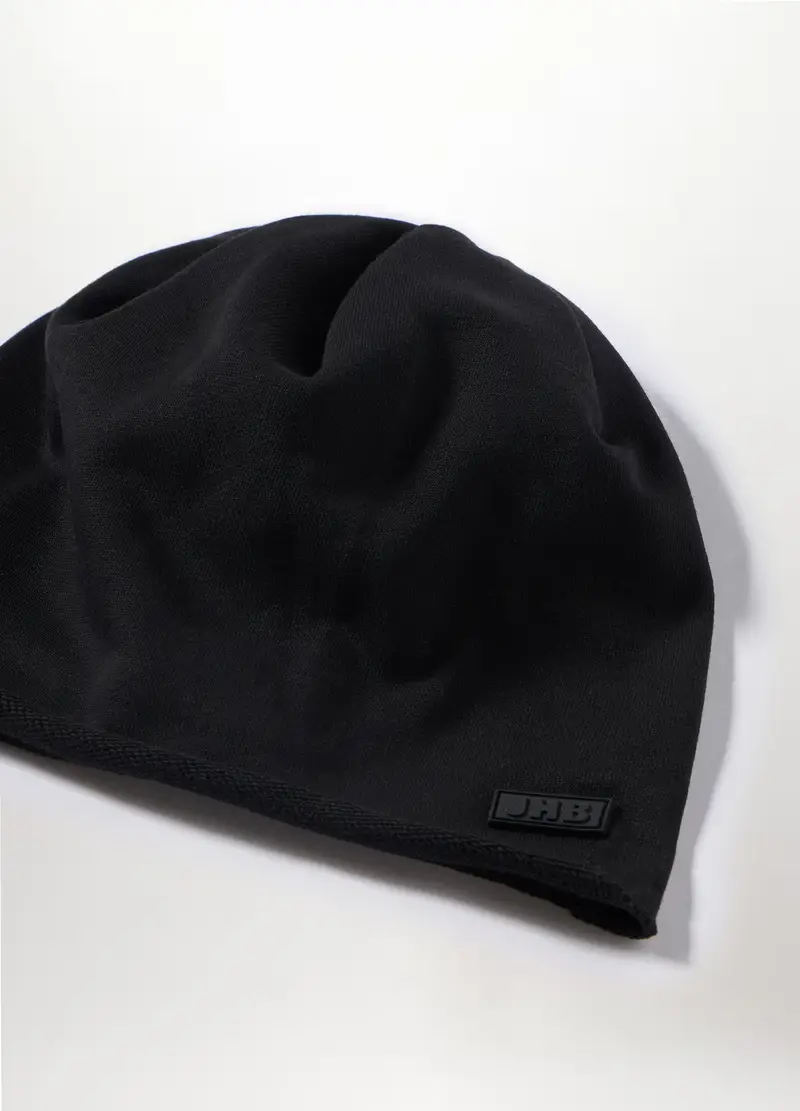 Berretto In Felpa Misto Cotone Uomo, Nero miniatura 3