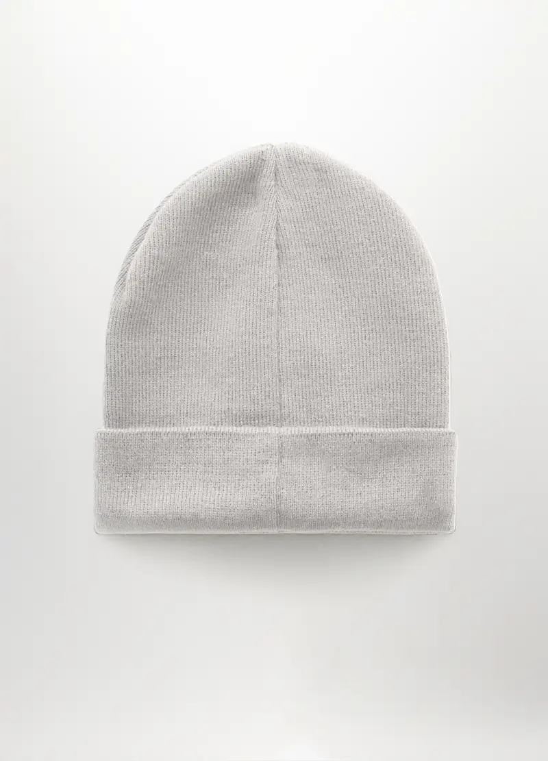 Berretto In Maglia Con Risvolto Uomo, Bianco ottico miniatura 2