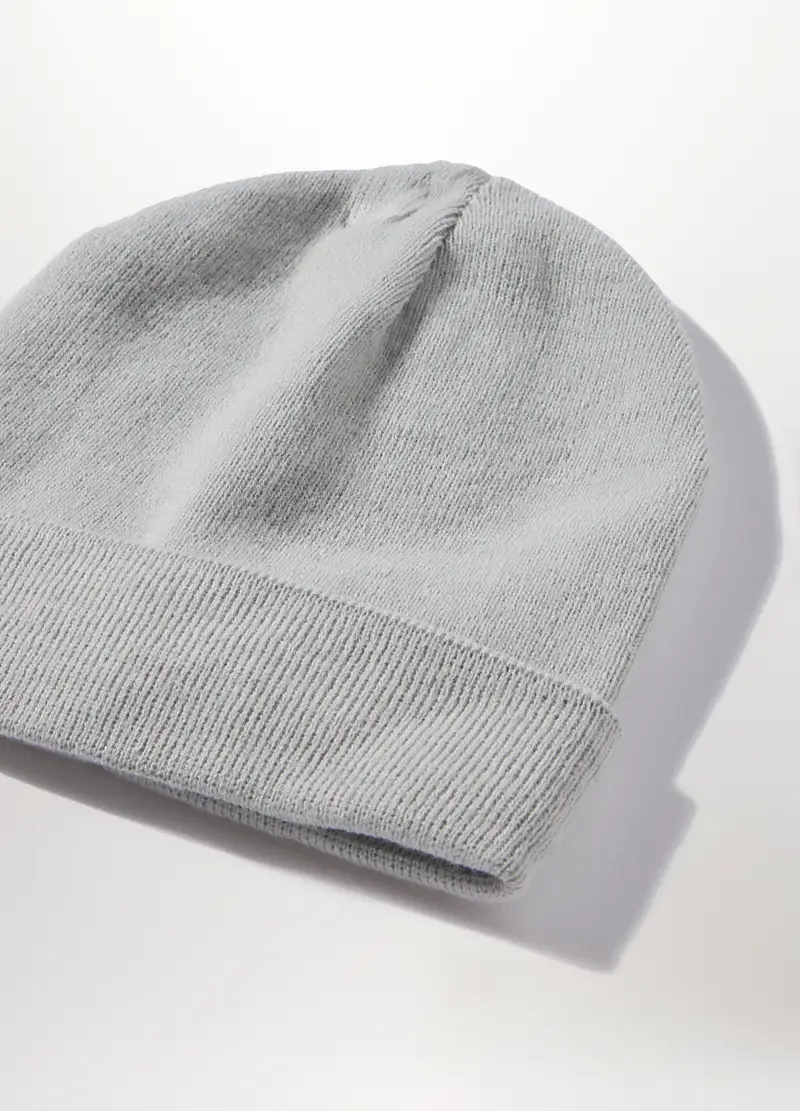 Berretto In Maglia Con Risvolto Uomo, Bianco ottico miniatura 3