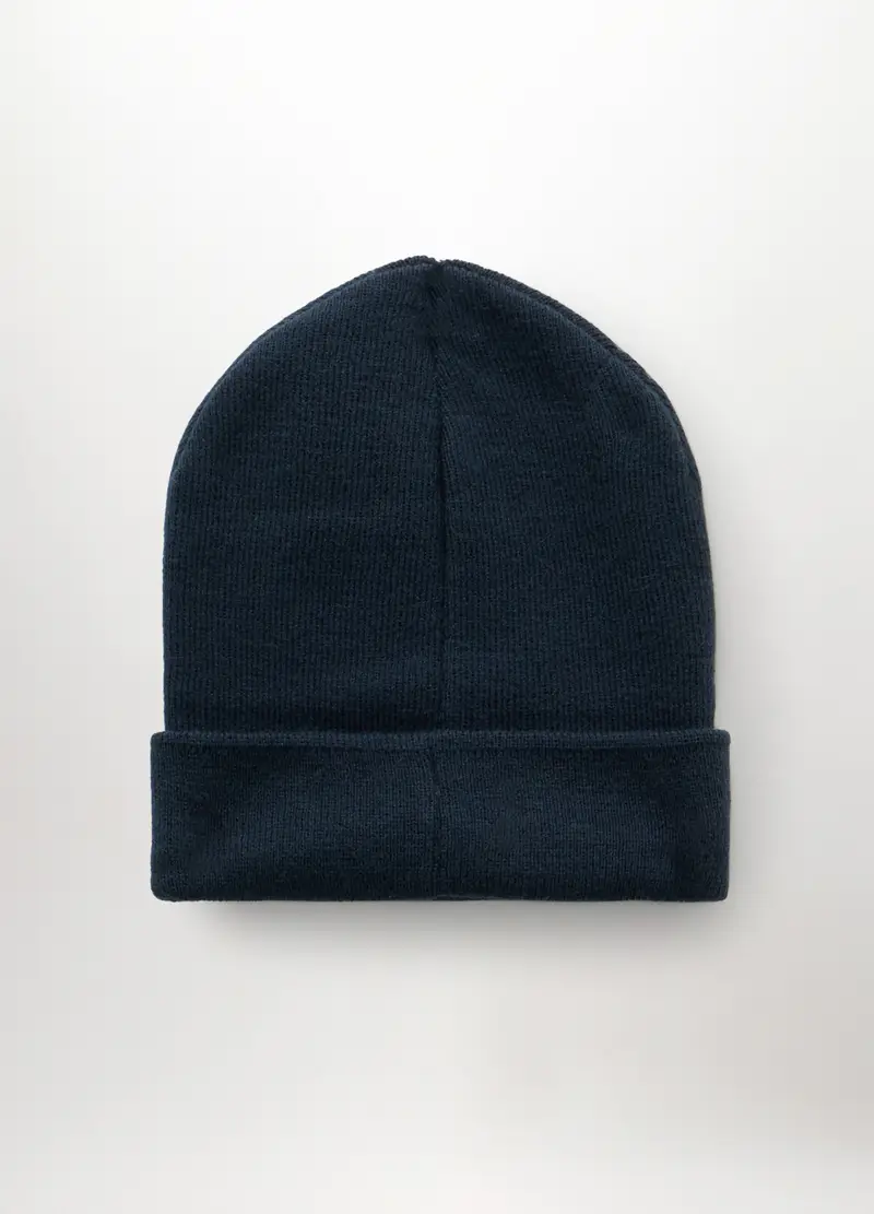 Berretto In Maglia Con Risvolto Uomo, Blu scuro miniatura 2