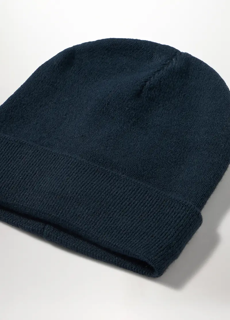 Berretto In Maglia Con Risvolto Uomo, Blu scuro miniatura 3