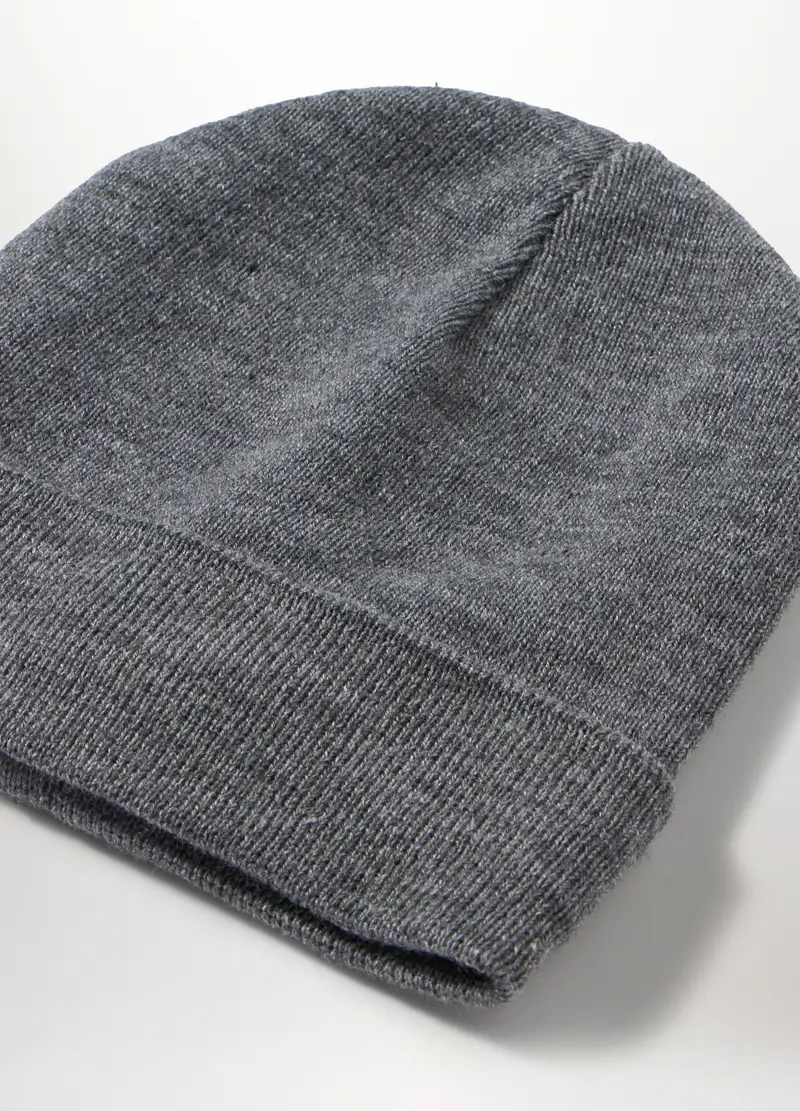 Berretto In Maglia Con Risvolto Uomo, Grigio chiaro melange miniatura 3