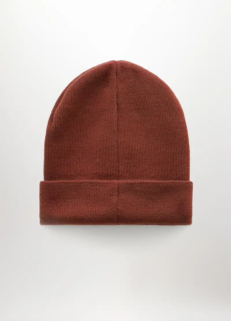 Berretto In Maglia Con Risvolto Uomo, Rosso mattone miniatura 2