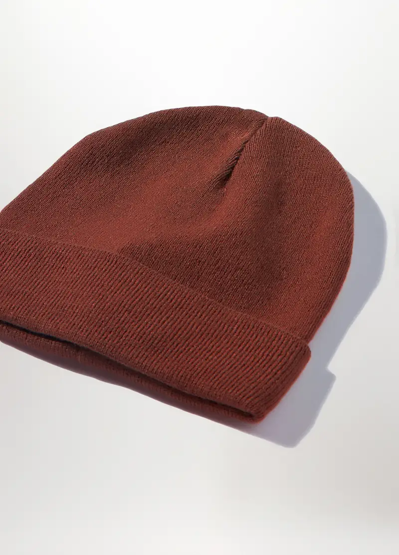 Berretto In Maglia Con Risvolto Uomo, Rosso mattone miniatura 3