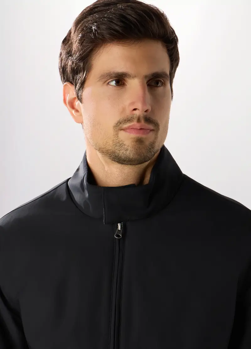 Bomber Con Zip Uomo, Blu scuro miniatura 3