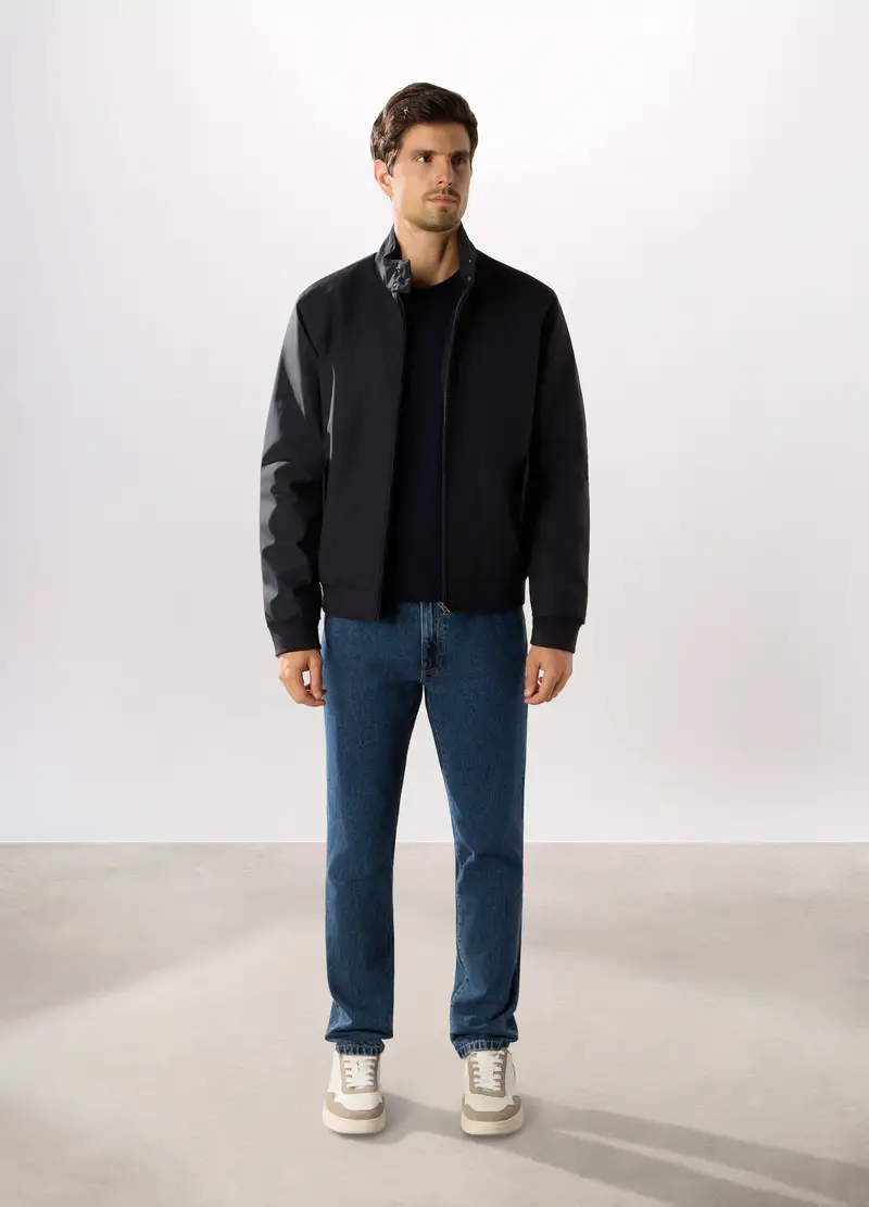 Bomber Con Zip Uomo, Blu scuro