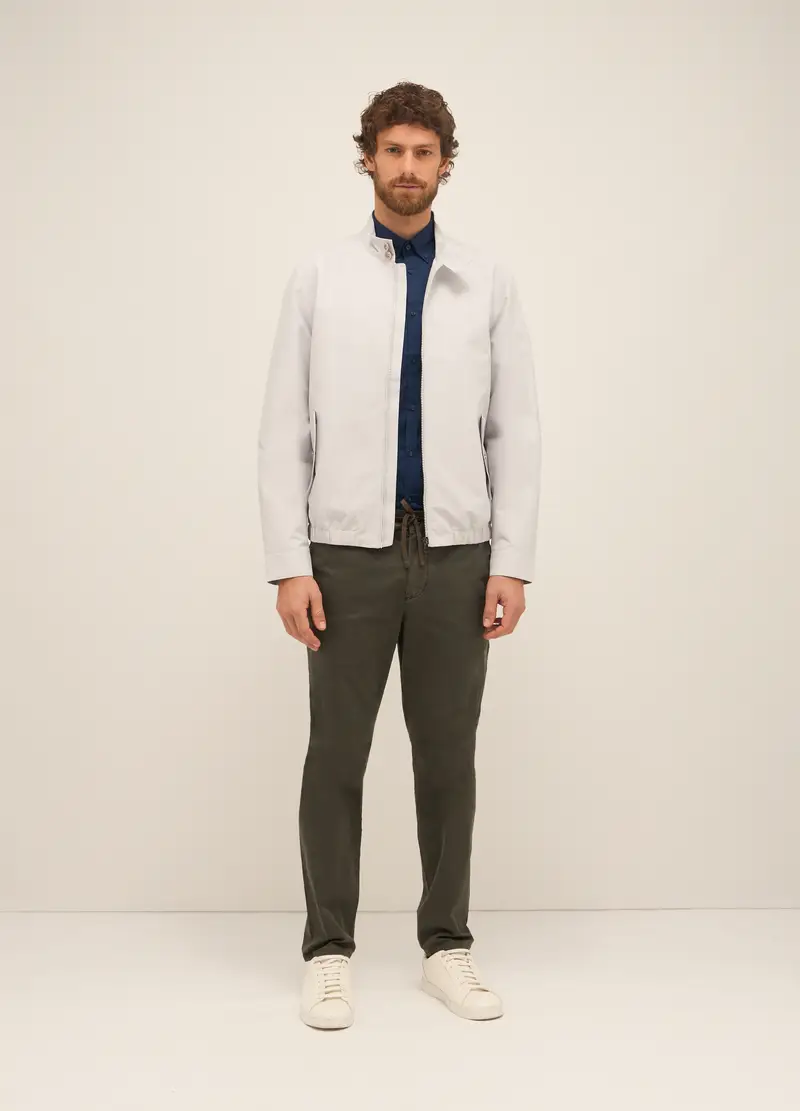 Bomber Leggero In Tessuto Tecnico Uomo, Grigio argento chiaro