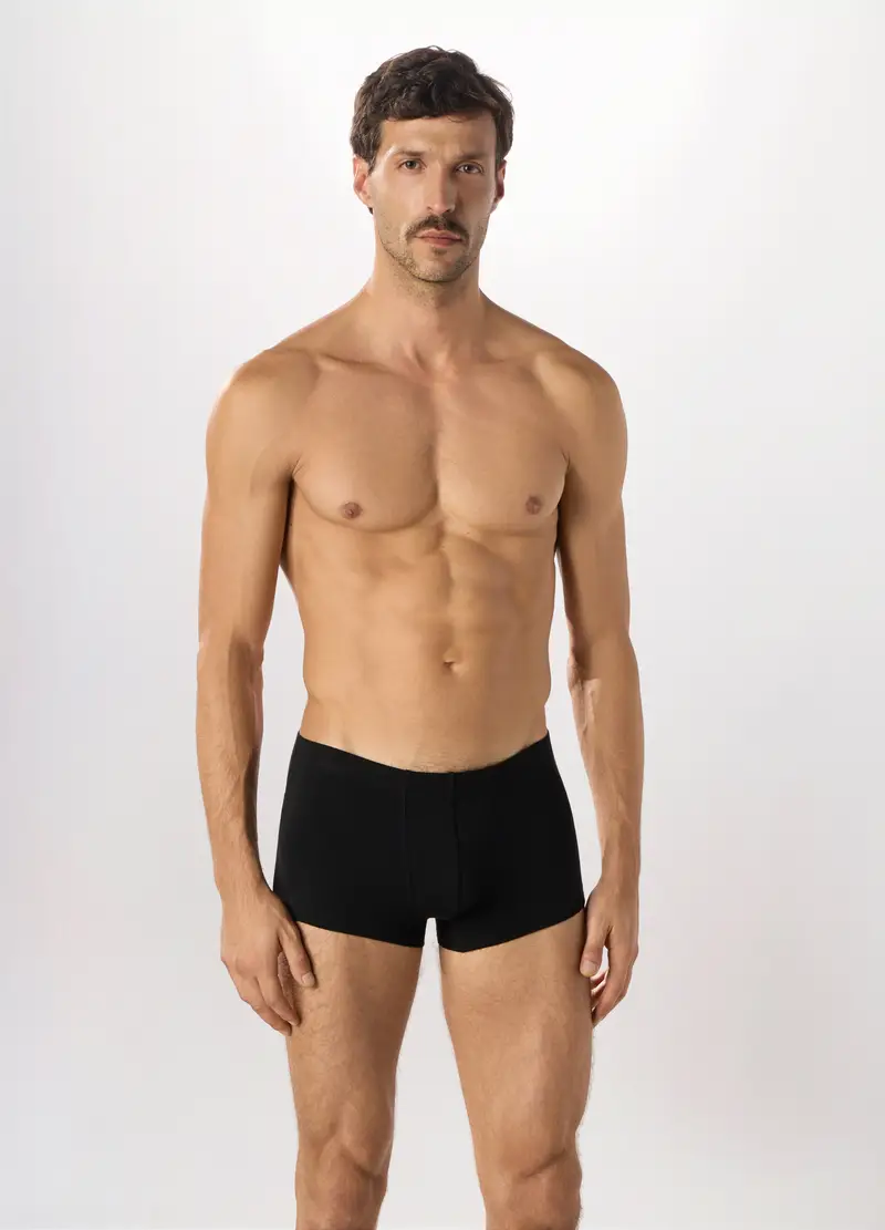 Boxer In Cotone Stretch Uomo, Nero