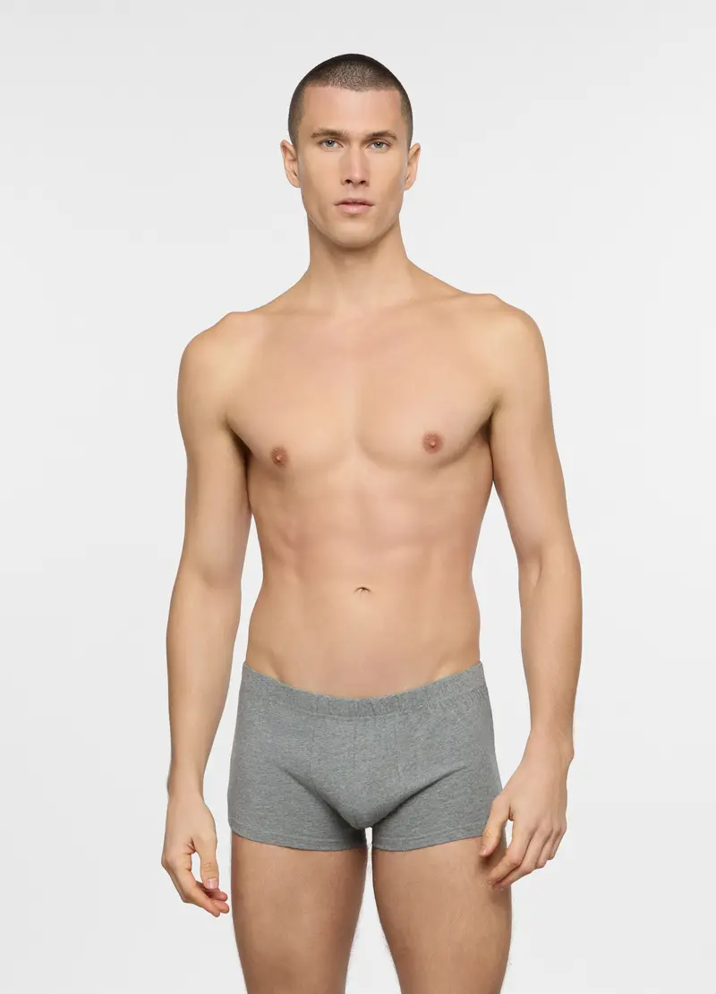 Boxer In Jersey Di Cotone Uomo, Unisex, Grigio melange