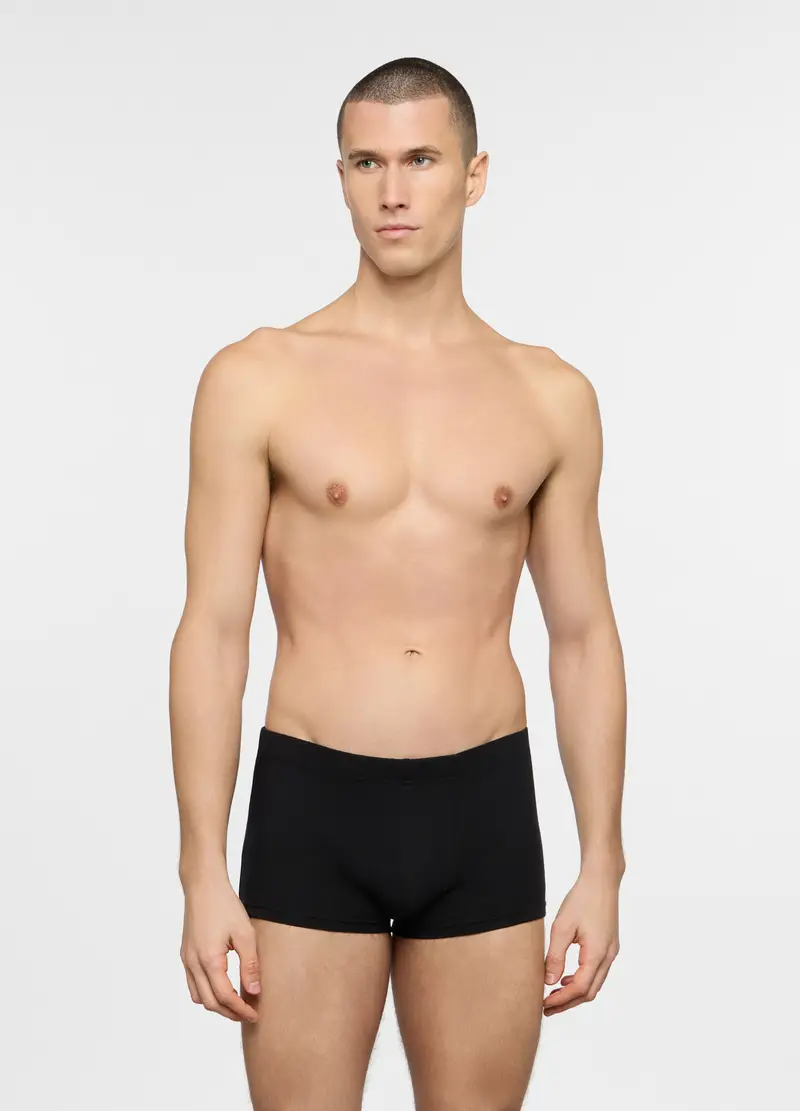Boxer In Jersey Di Cotone Uomo, Unisex, Nero