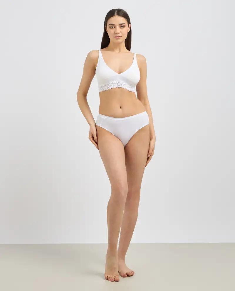 UPIM HB, Brasiliana In Cotone Elasticizzato Donna, Bianco, Taglia: S