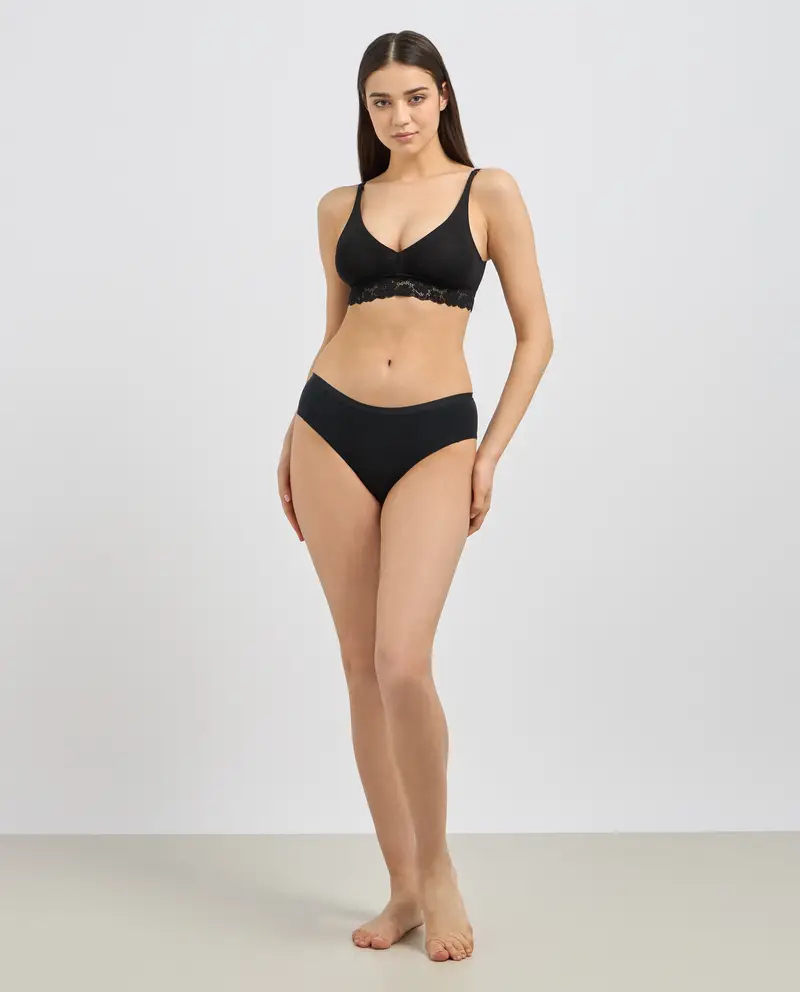 UPIM HB, Brasiliana In Cotone Elasticizzato Donna, Nero, Taglia: S