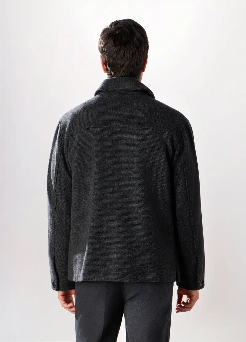 Caban Effetto Tweed Uomo, Blu indigo miniatura 2