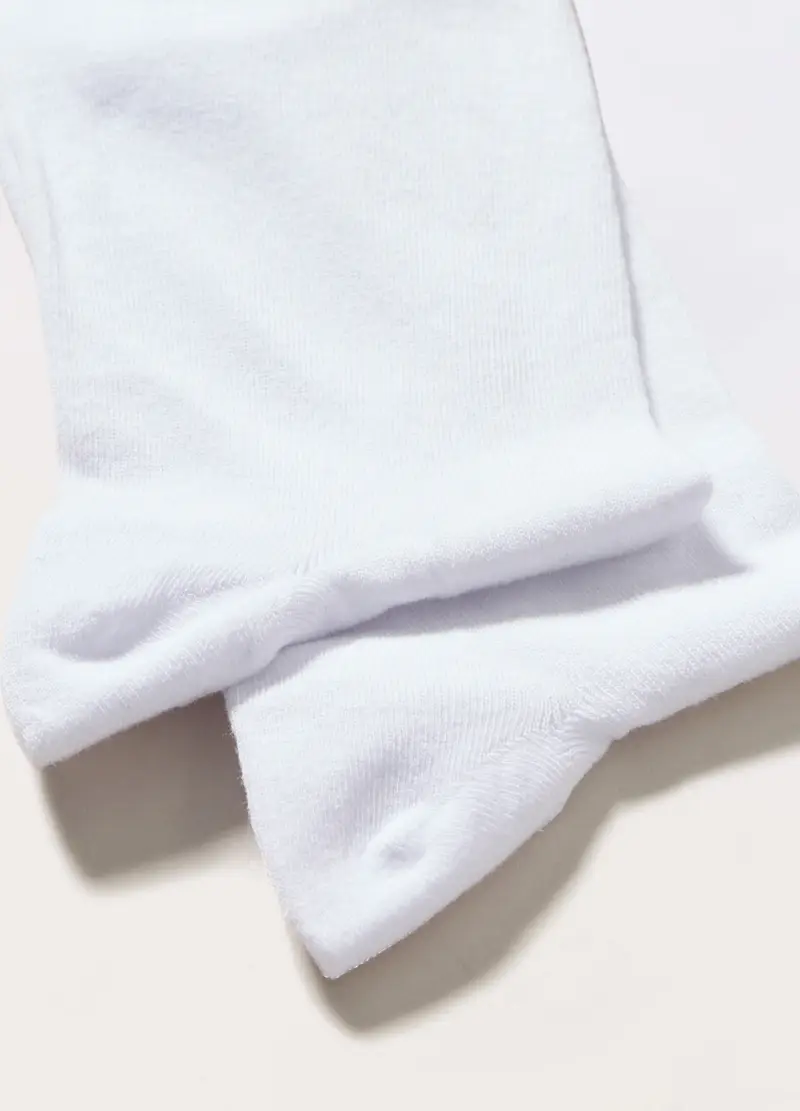 Calzini Sneaker In Cotone Stretch Uomo, Bianco miniatura 2