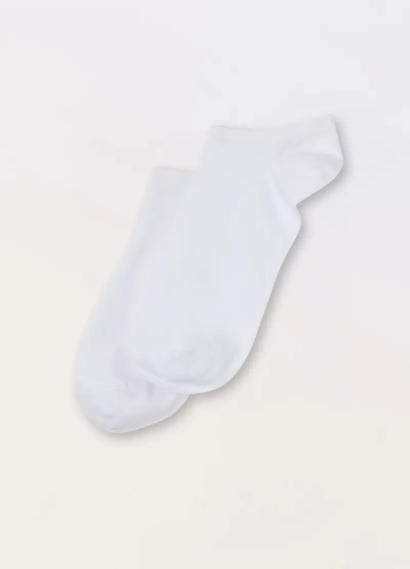 Calzini Sneaker In Cotone Stretch Uomo, Bianco