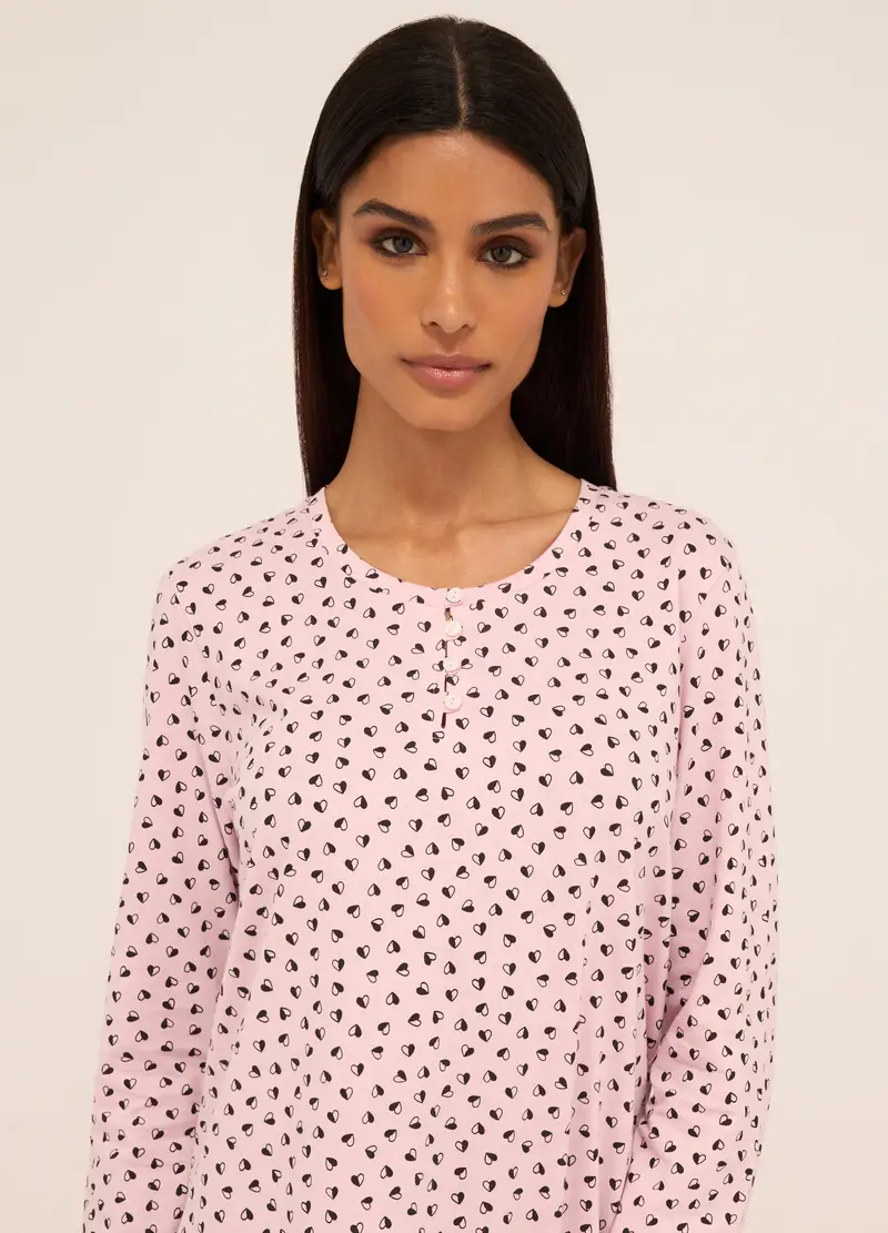 UPIM HB, Camicia Da Notte In Puro Cotone Donna, Rosa pastello, Taglia: S miniatura 2