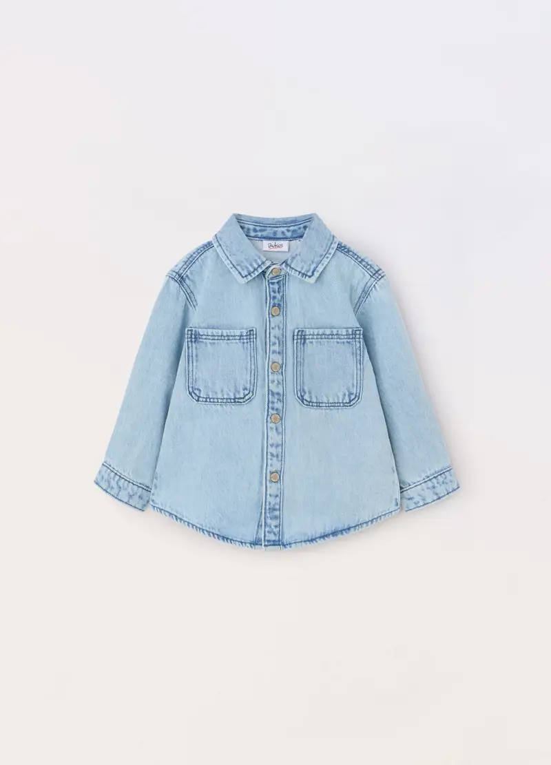 UPIM HB, Camicia In Denim Di Misto Cotone Neonato, Bambino, Azzurro chiaro, Taglia: 9-12